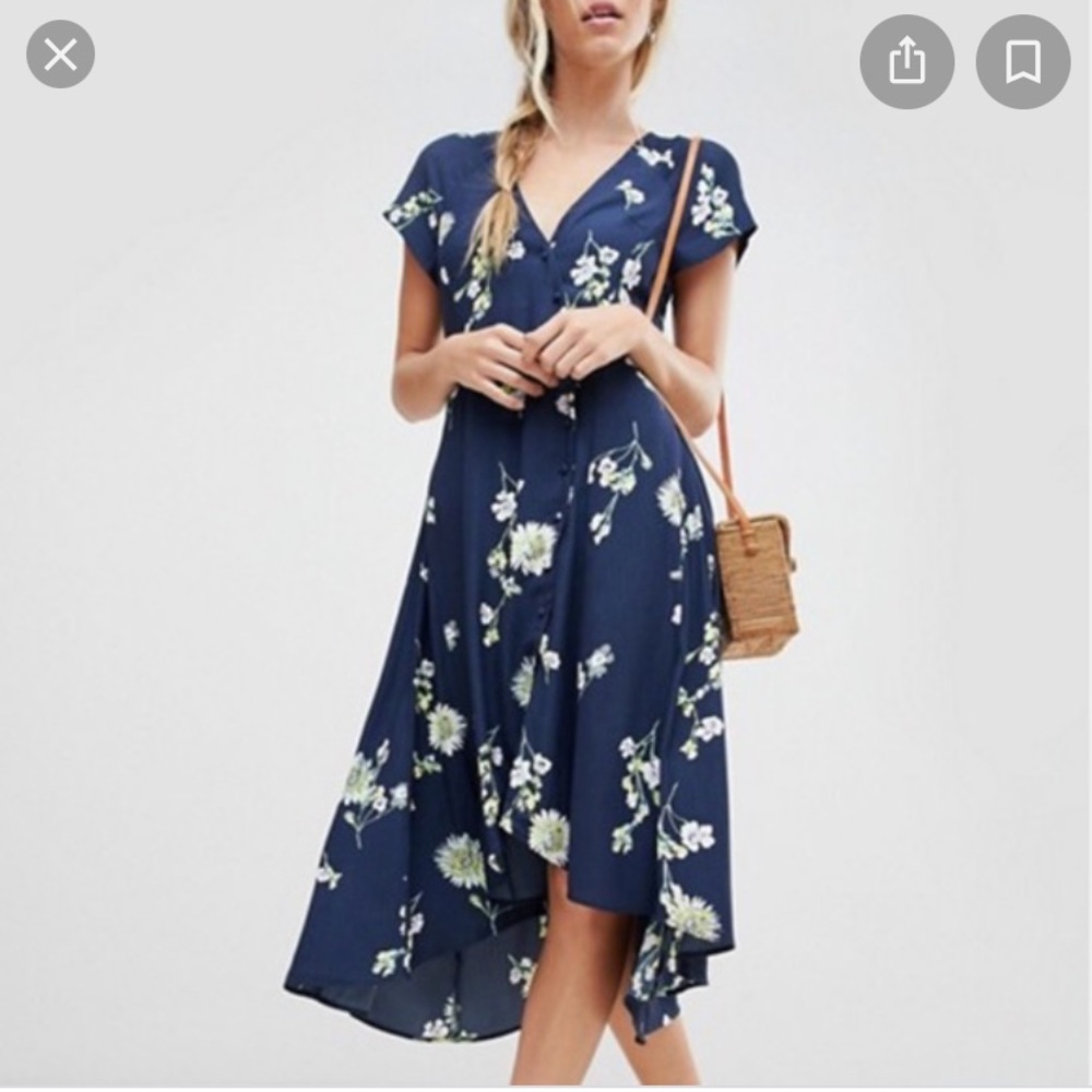 Free People Lost In You blue floral midi, size XS